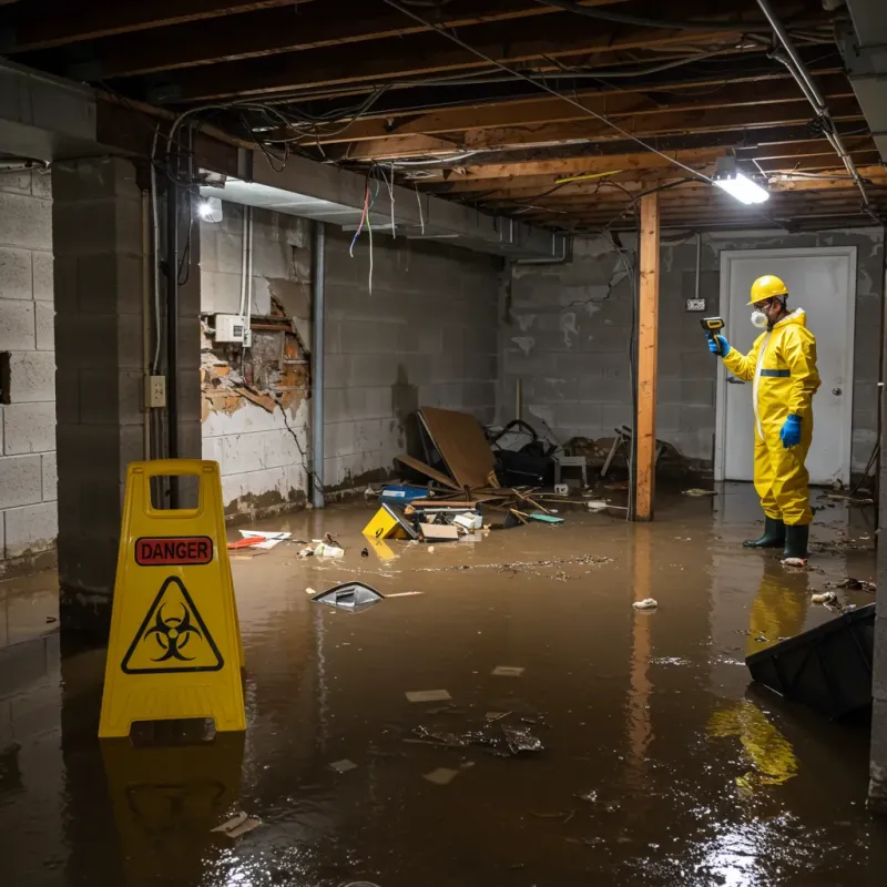 Flooded Basement Electrical Hazard in Trempealeau County, WI Property